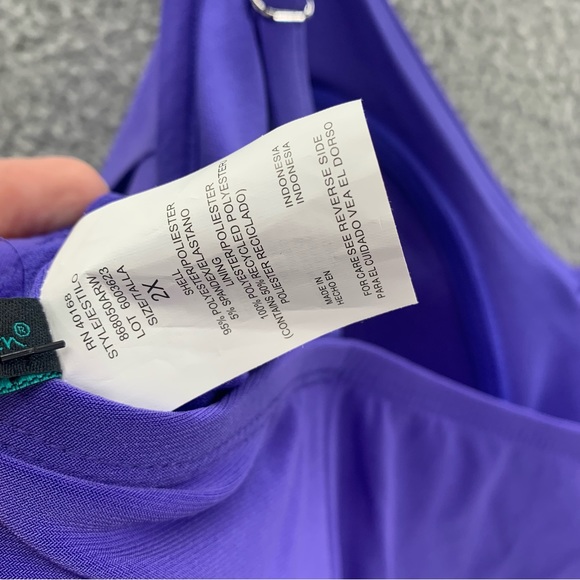 Target Aqua Green Purple Tiered Tankini Swim Top - Picture 7 of 10